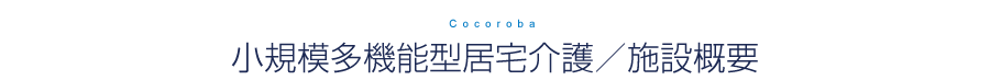 小規模多機能型居宅介護／施設概要